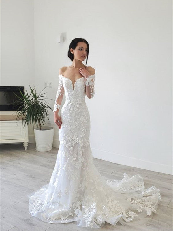 Long Sleeves Mermaid Wedding Dresses ...